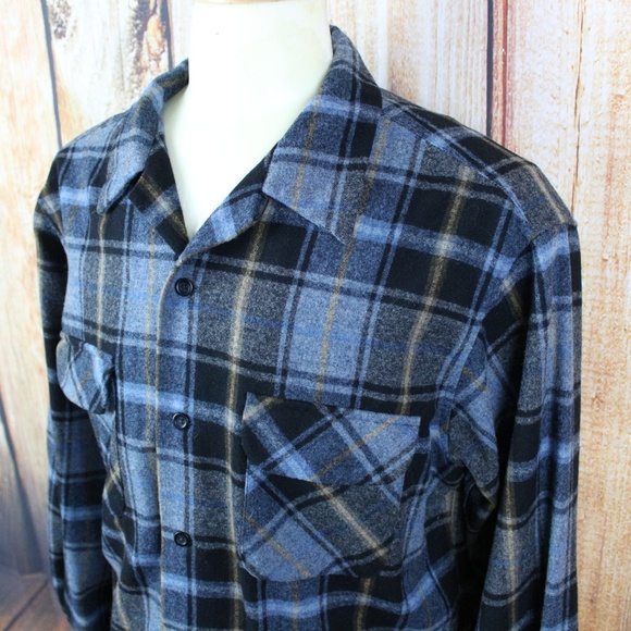 Pendleton Wool Board Shirt Tartan Plaid VTG Large - Picture 4 of 8